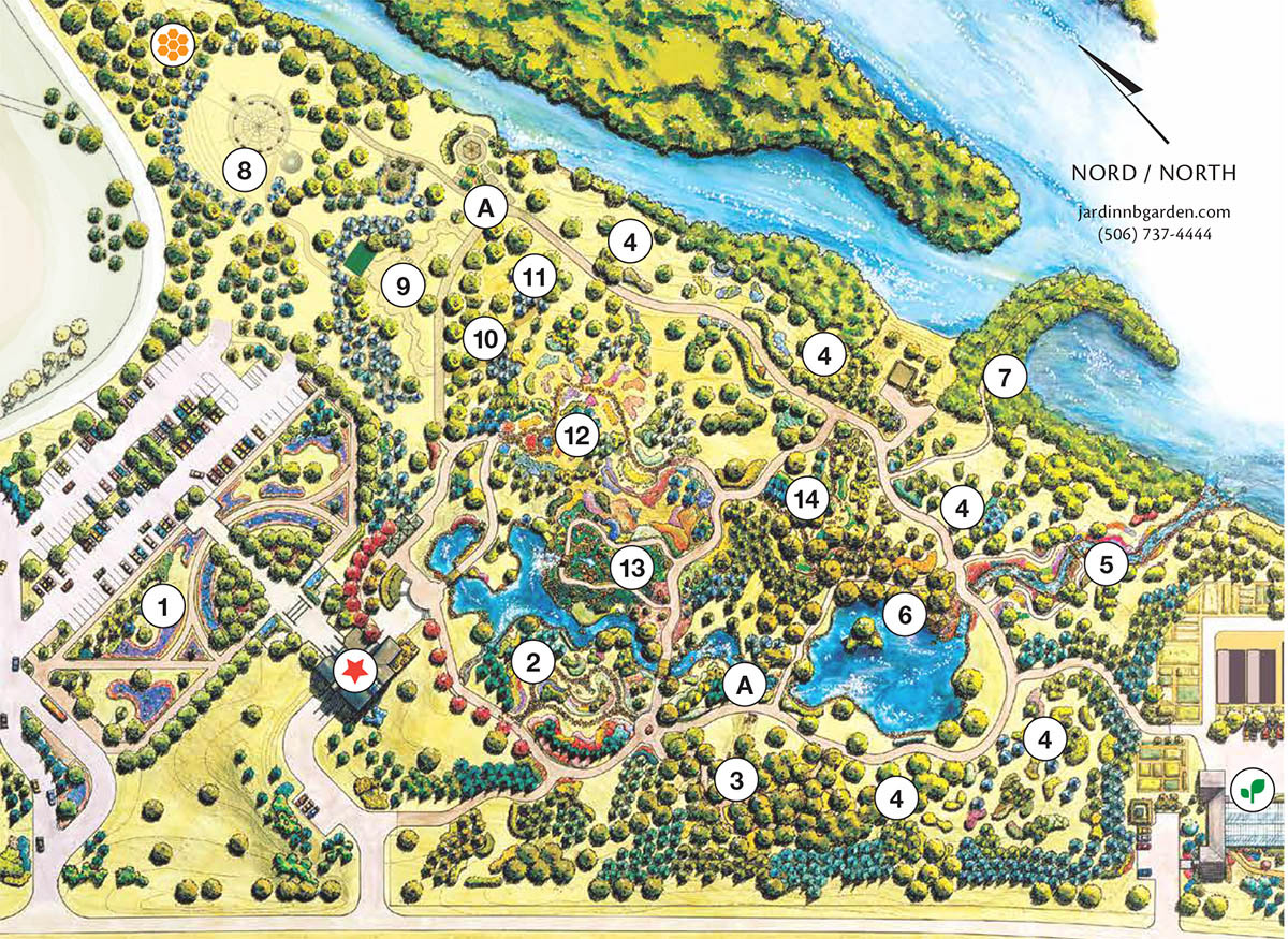 Carte du Jardin botanique du Nouveau-Brunswick